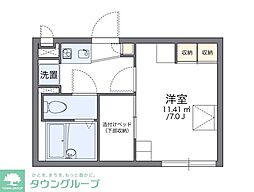 レオパレスＥＸＣＥＥＤ 2階1Kの間取り