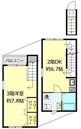 コンフォール駒込 2階1DKの間取り
