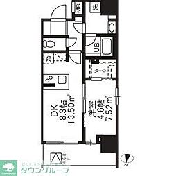 アジールコート板橋本町 8階1DKの間取り