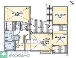 大和郷の家 2階3LDKの間取り