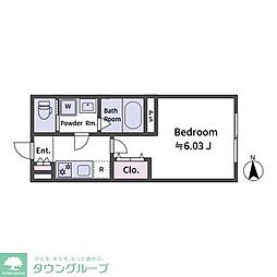 aLATO　OyamaII 2階1Kの間取り