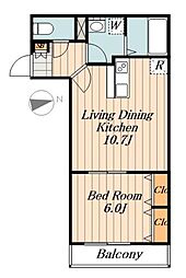 豊島区池袋本町1丁目新築PJ 1LDKの間取図画像
