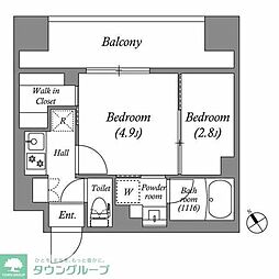 ACP Residence 西巣鴨 2Kの間取図画像