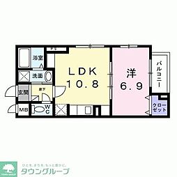 クラルテ目白 1LDKの間取図画像