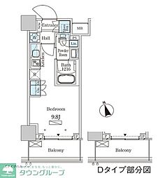 パークアクシス大塚ステーションゲートタワー ワンルームの間取図画像