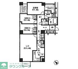 小石川パークタワー 3LDKの間取図画像