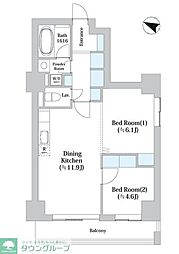 アーバン・シティー音羽 2LDKの間取図画像