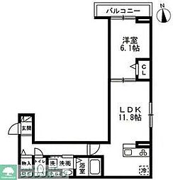 セレスティア豊玉南 1LDKの間取図画像