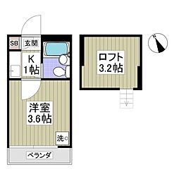 ローズマリー 1Kの間取図画像