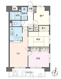 本駒込Kマンション 2SLDKの間取図画像