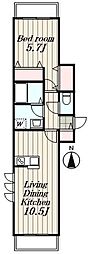ボヌール千川・一号館 1LDKの間取図画像