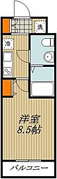 AZEST富士見町 1Kの間取図画像
