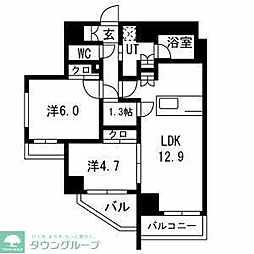 SAKURAAXIS中板橋 2LDKの間取図画像