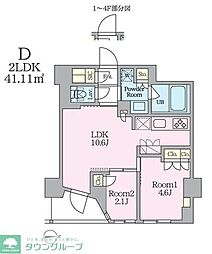 クレストコート東池袋 2LDKの間取図画像