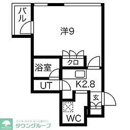 ビアティチュード 1Kの間取図画像