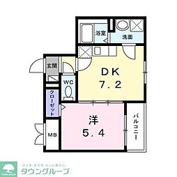 フィオーレ 1DKの間取図画像