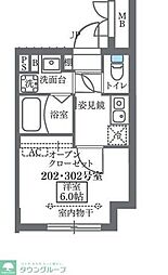 COCOCUBE板橋本町 1Kの間取図画像