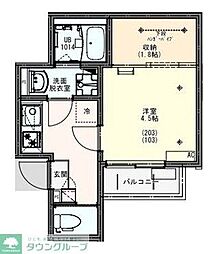 KEIAI RESIDENCE 五香 1階1Kの間取り
