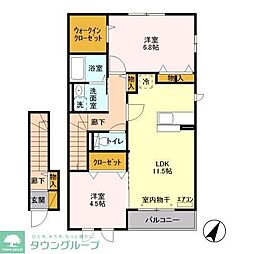 エスペランサ 2階2LDKの間取り