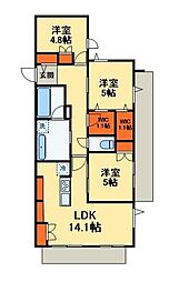 アレーズKASHIWANOHA 3階3LDKの間取り
