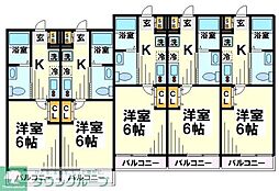 ソルブラン松戸 3階1Kの間取り
