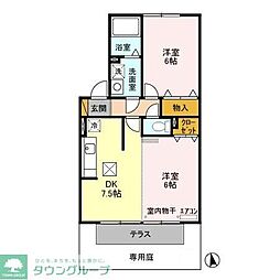 マリアージュ 1階2DKの間取り