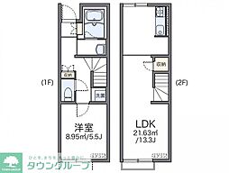 レオネクストトレジャーヒル2 1LDKの間取図画像