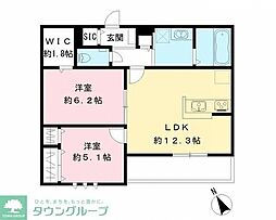 フィカーサ柏の葉 2LDKの間取図画像
