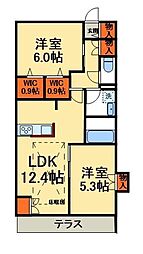 FLOWER FIELDS KASHIWA 2LDKの間取図画像