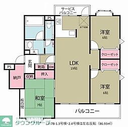 センターパーク新柏A棟 3LDKの間取図画像