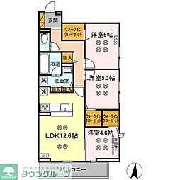 ローテ ベルク 3LDKの間取図画像