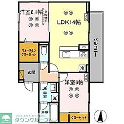 ローテ ベルク 2LDKの間取図画像