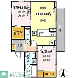 ローテ ベルク 2LDKの間取図画像
