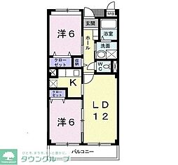 レヴェンテ柏 2LDKの間取図画像