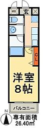 フォルティス・メア 1Kの間取図画像