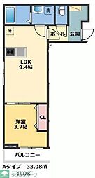 メゾンドゥアッシュ柏2 1LDKの間取図画像