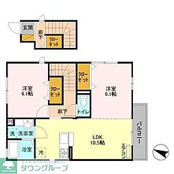D-court西初石3 2LDKの間取図画像
