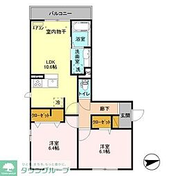 アステールピュールK 2LDKの間取図画像