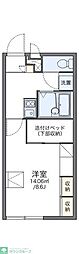 レオパレスロッソピアンコ2 1Kの間取図画像
