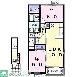 シオン3 2LDKの間取図画像