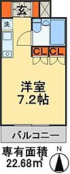 エリート・イン柏 1Kの間取図画像