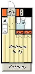 エリート・イン柏 ワンルームの間取図画像
