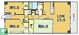白井ロジュマン 3LDKの間取図画像