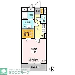 フォレストウインド 1Kの間取図画像