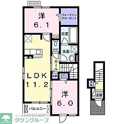 アストルム 2LDKの間取図画像