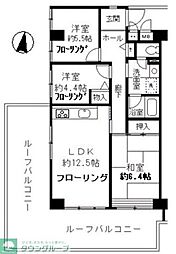 松戸駅前ハイツ 3LDKの間取図画像