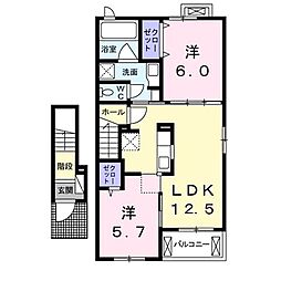 グリーンヒル 2LDKの間取図画像
