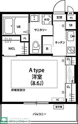 リブリ・クレイン柏 1Kの間取図画像