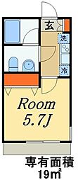 フェリスヴィラ船橋 1Kの間取図画像