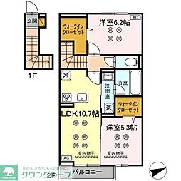 ラフィーユII 2LDKの間取図画像